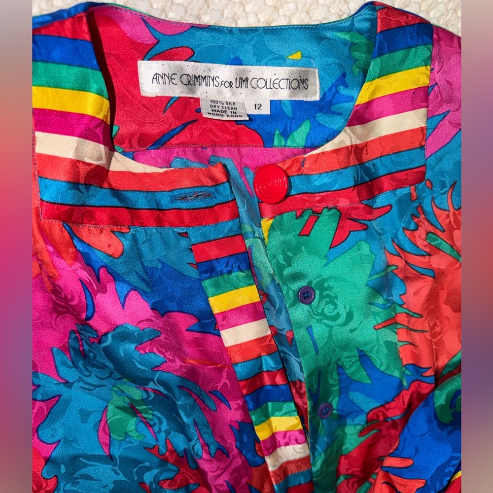 Vintage Anne Crimmins for Umi 100% Silk Dress.